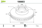 Bremsscheibe Vorderachse VALEO 186603