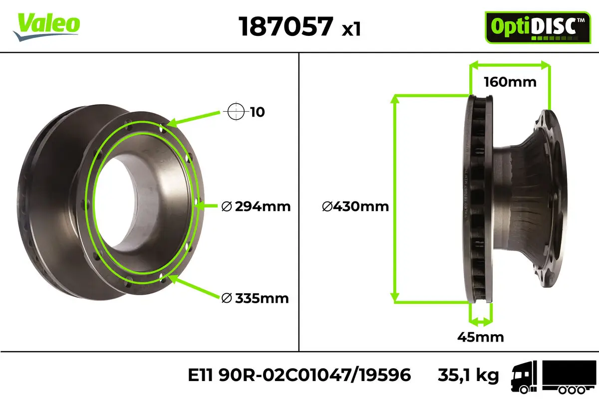 Bremsscheibe Vorderachse VALEO 187057