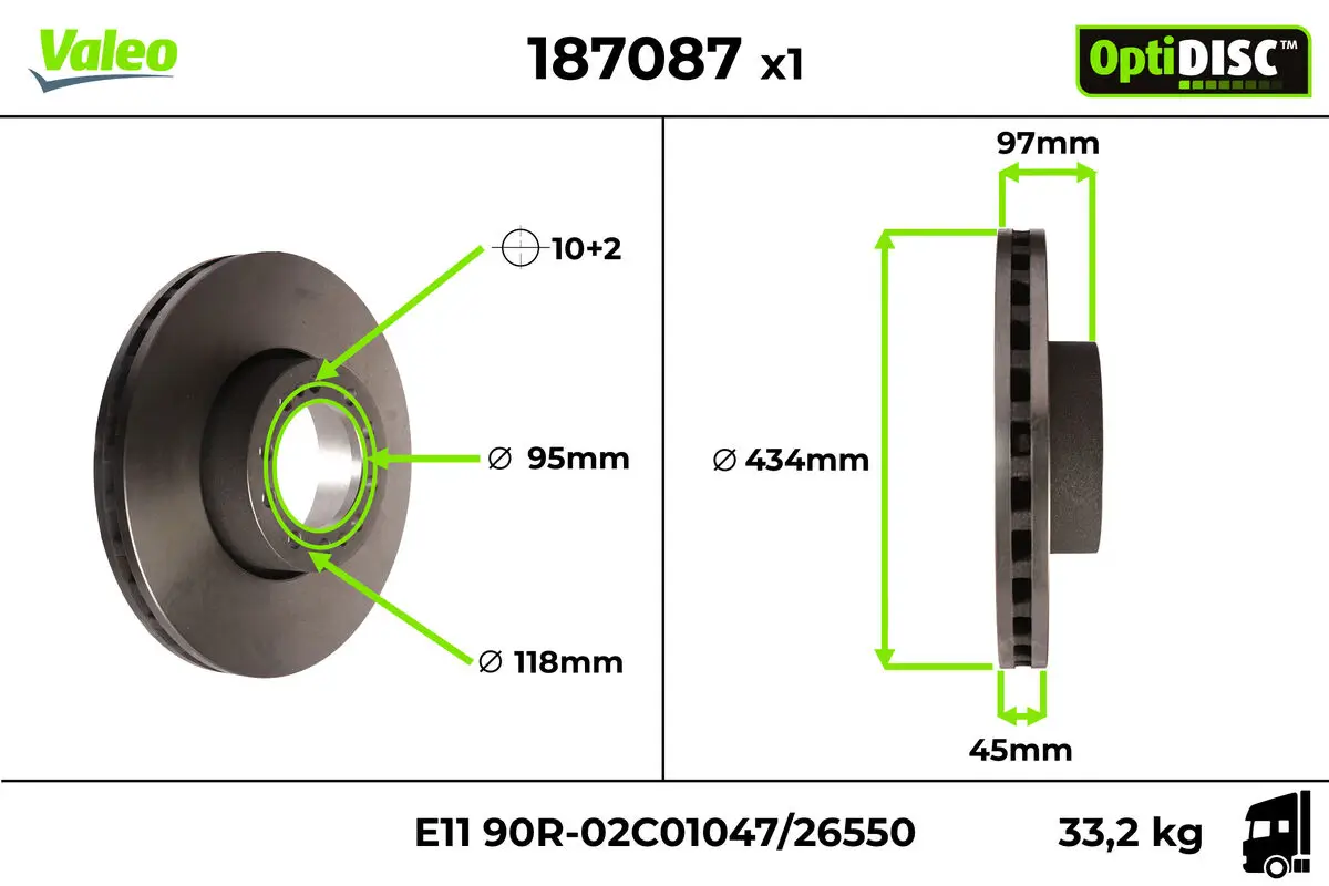 Bremsscheibe Vorderachse VALEO 187087