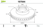 Bremsscheibe Vorderachse VALEO 197044
