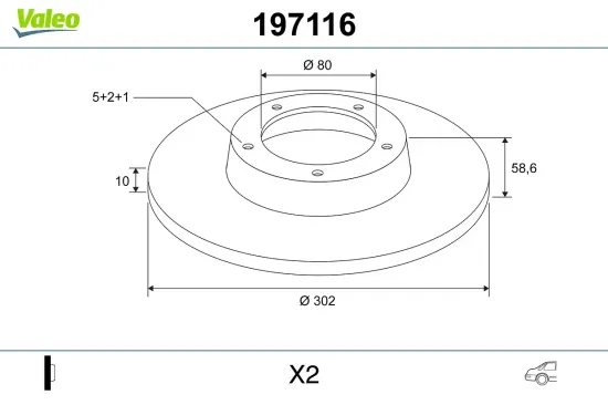 Bremsscheibe VALEO 197116 Bild Bremsscheibe VALEO 197116