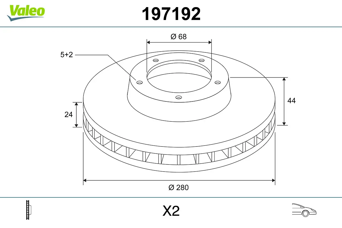 Bremsscheibe VALEO 197192