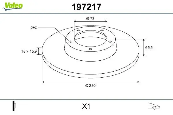 Bremsscheibe Vorderachse VALEO 197217