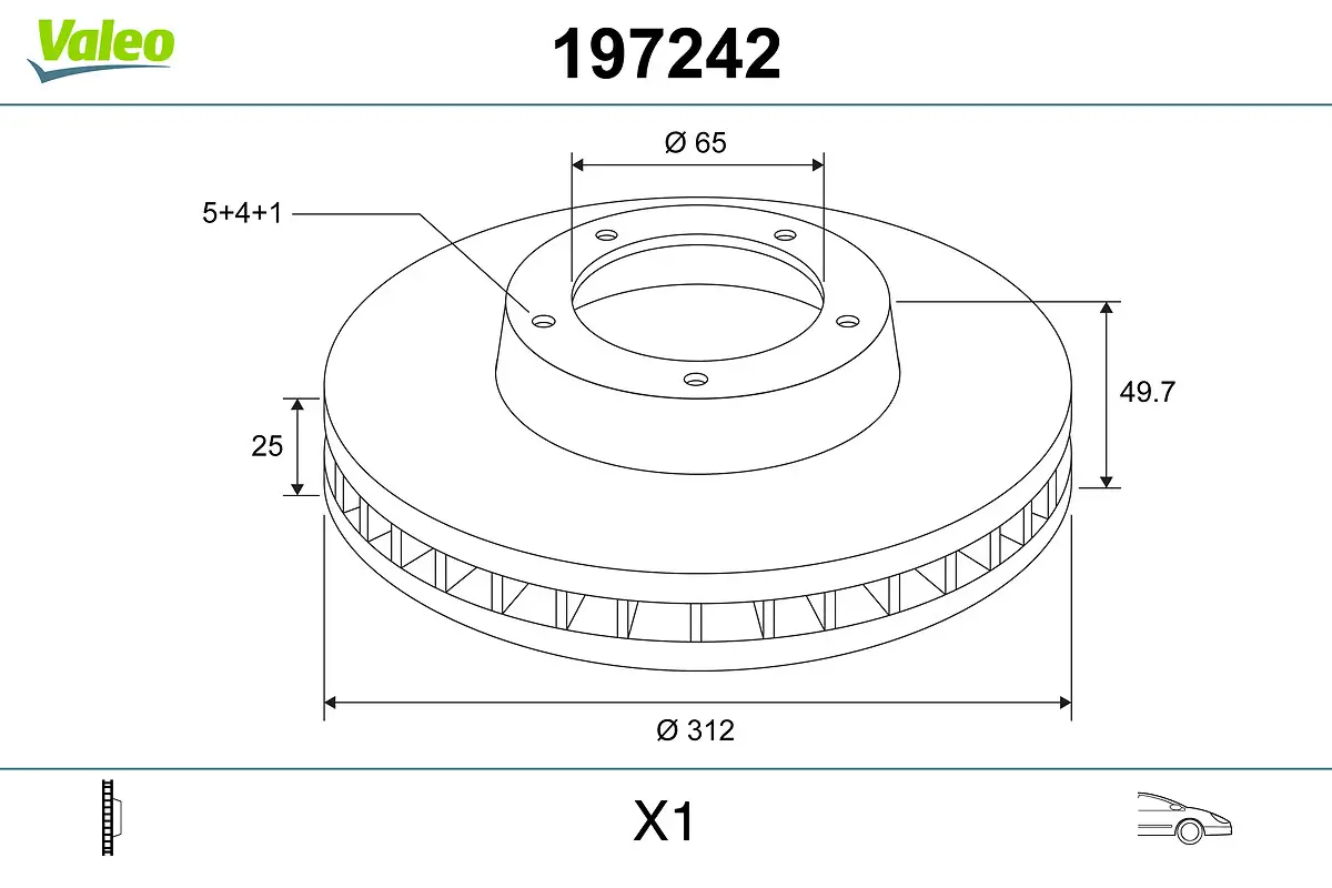 Bremsscheibe VALEO 197242