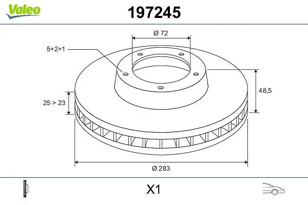 Bremsscheibe Vorderachse VALEO 197245