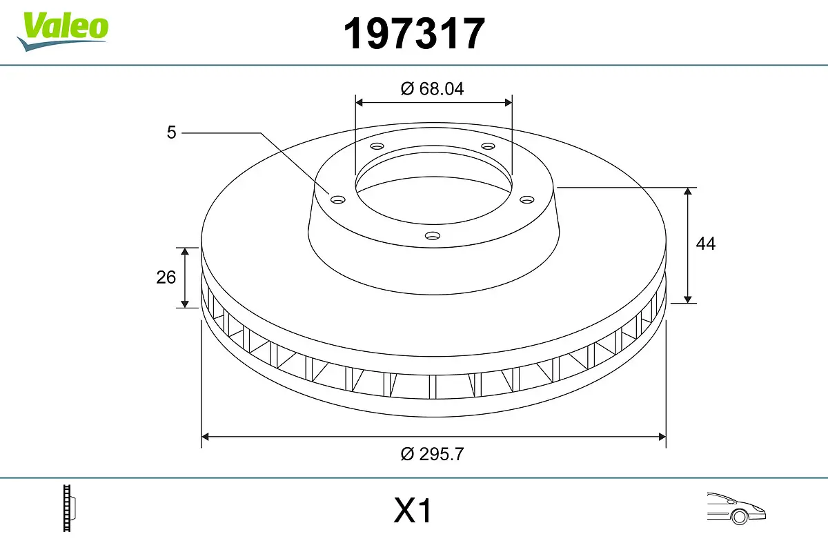 Bremsscheibe Vorderachse VALEO 197317