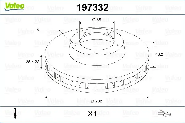 Bremsscheibe Vorderachse VALEO 197332