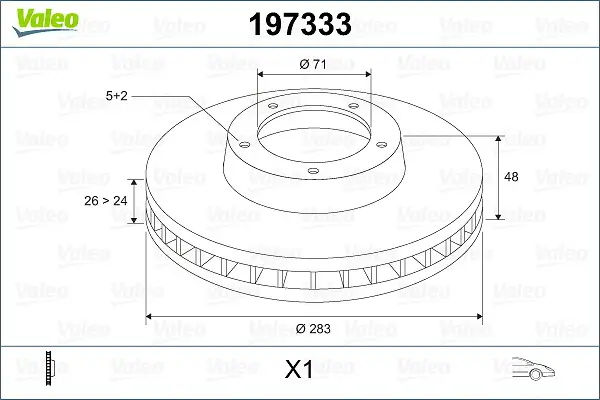 Bremsscheibe Vorderachse VALEO 197333