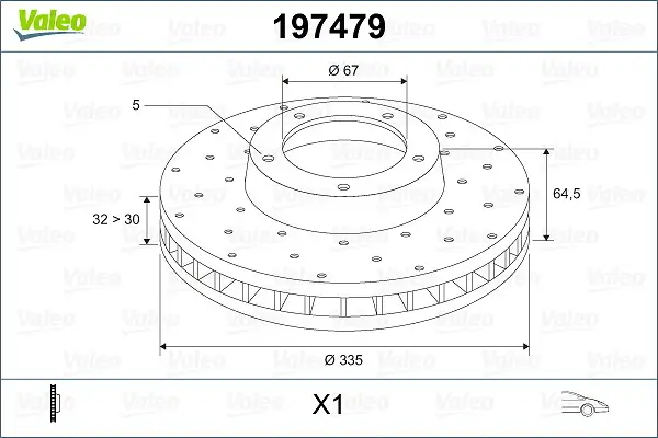 Bremsscheibe Vorderachse VALEO 197479