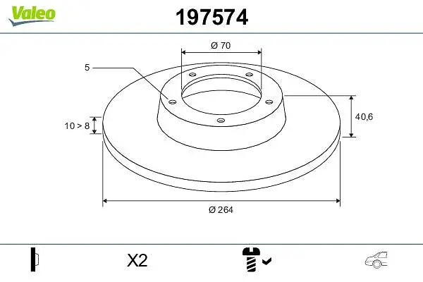 Bremsscheibe Hinterachse VALEO 197574