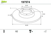 Bremsscheibe Hinterachse VALEO 197574