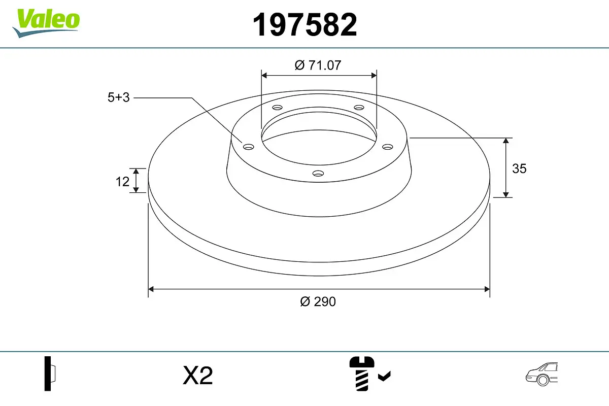 Bremsscheibe VALEO 197582