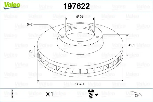 Bremsscheibe Vorderachse VALEO 197622