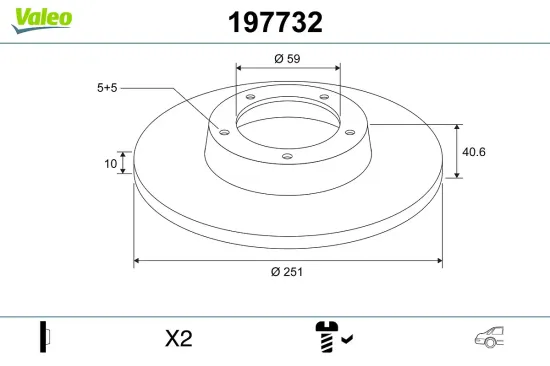 Bremsscheibe Hinterachse VALEO 197732 Bild Bremsscheibe Hinterachse VALEO 197732