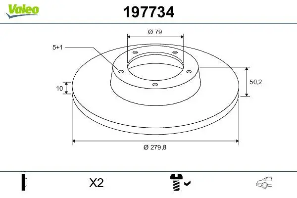 Bremsscheibe Hinterachse VALEO 197734