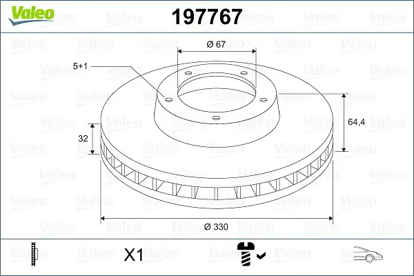Bremsscheibe Vorderachse VALEO 197767