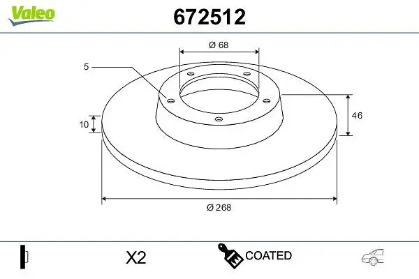 Bremsscheibe Hinterachse VALEO 672512