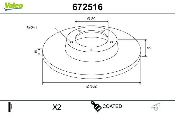 Bremsscheibe Hinterachse VALEO 672516