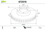 Bremsscheibe Vorderachse VALEO 672519