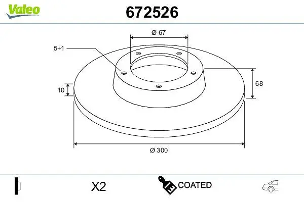 Bremsscheibe Hinterachse VALEO 672526