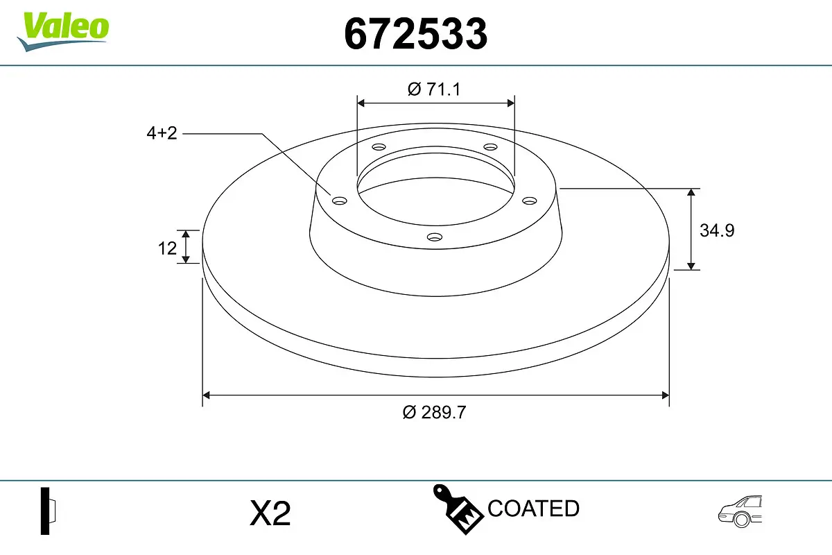 Bremsscheibe VALEO 672533