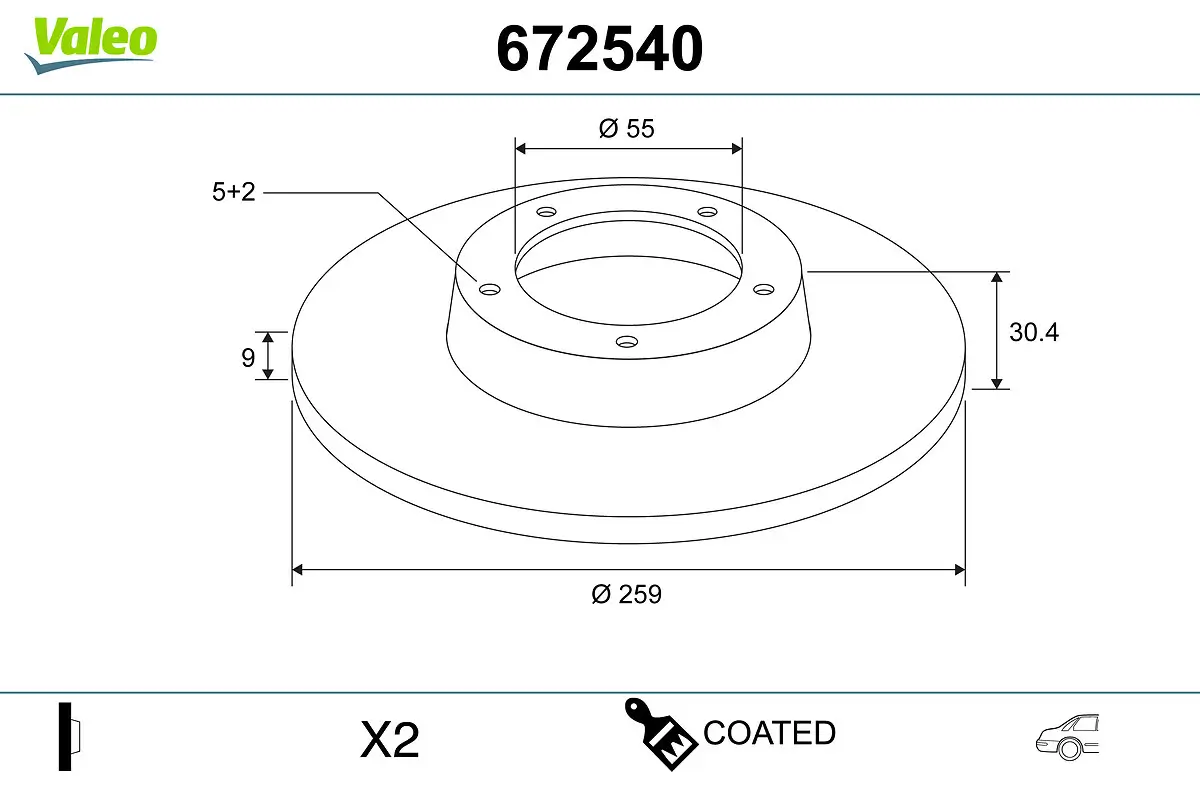 Bremsscheibe VALEO 672540