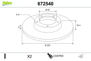 Bremsscheibe VALEO 672540