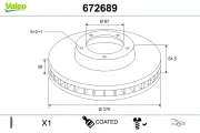 Bremsscheibe Vorderachse VALEO 672689