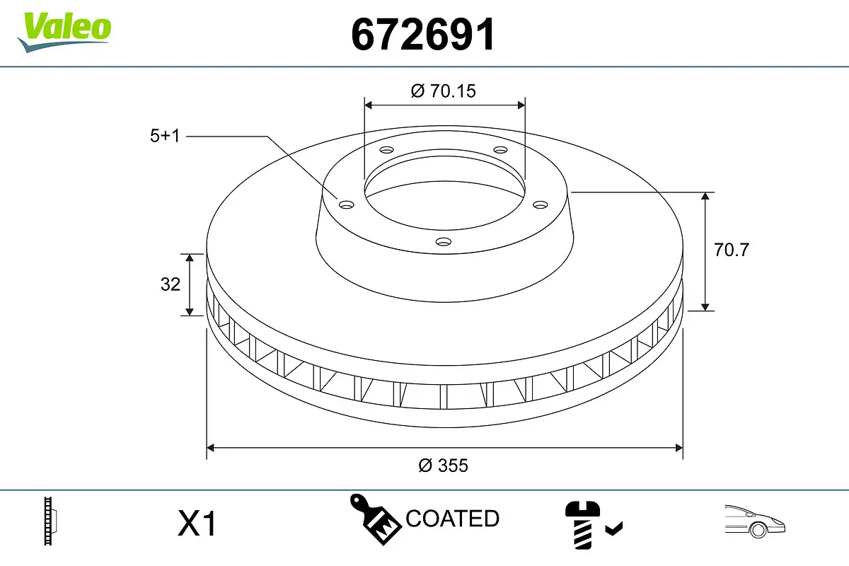 Bremsscheibe Vorderachse VALEO 672691