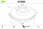 Bremsscheibe Vorderachse VALEO 672695