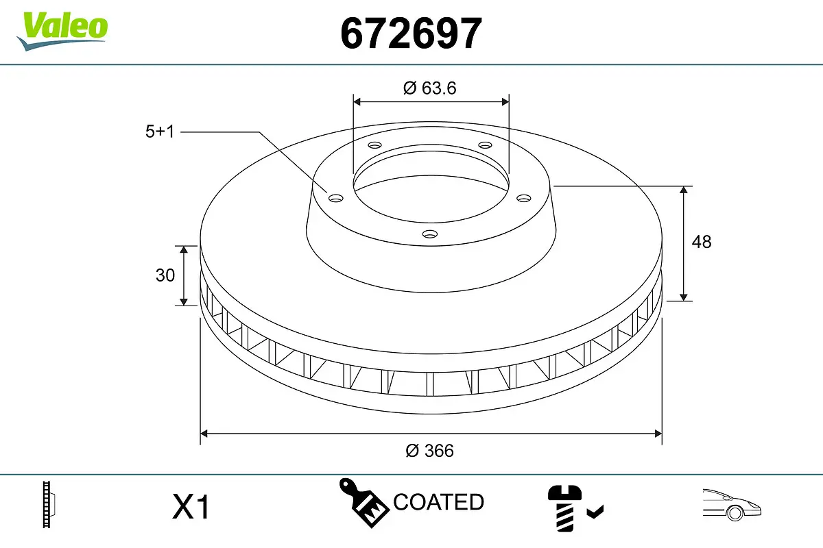 Bremsscheibe Vorderachse VALEO 672697