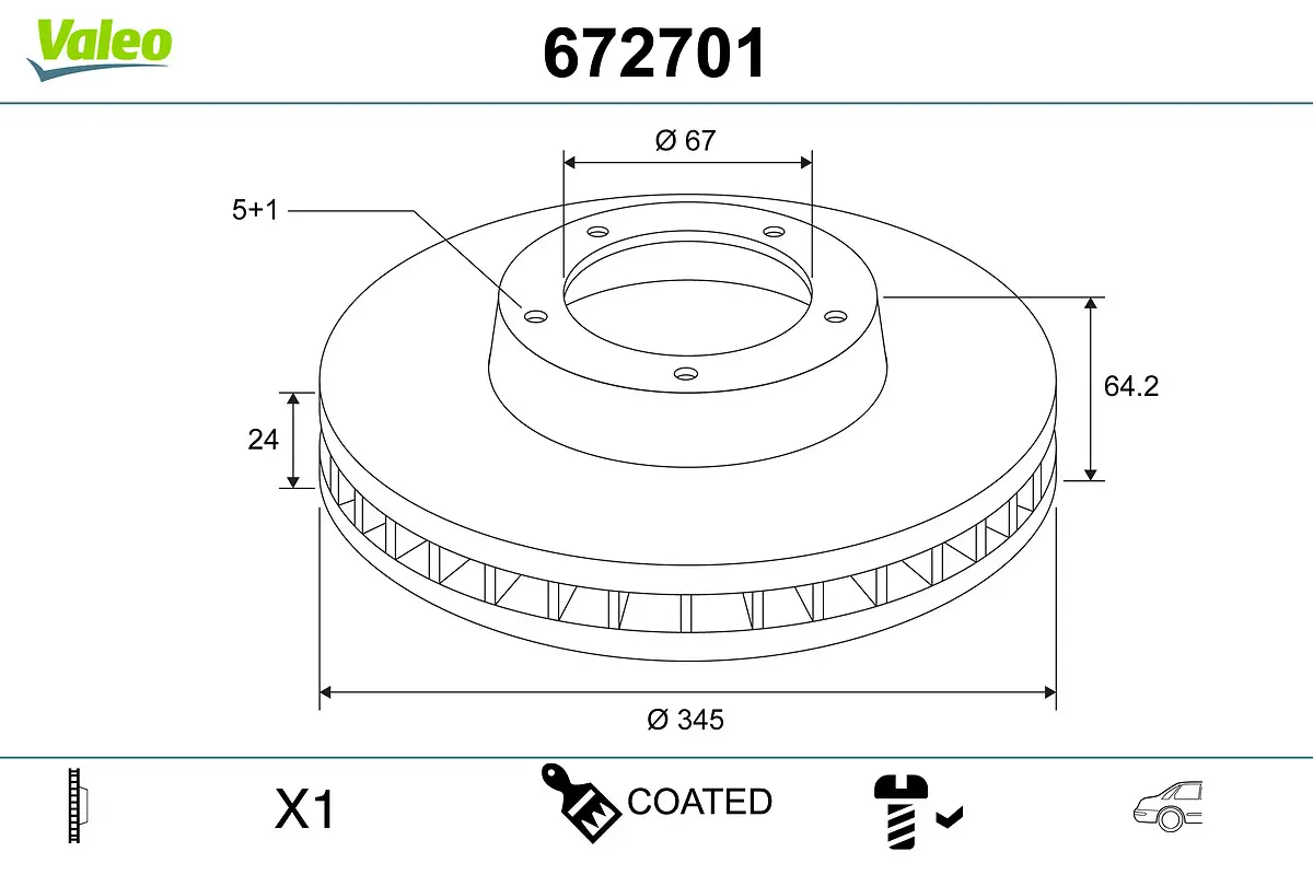 Bremsscheibe Hinterachse VALEO 672701