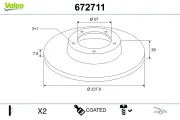 Bremsscheibe Vorderachse VALEO 672711