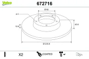 Bremsscheibe Vorderachse VALEO 672716