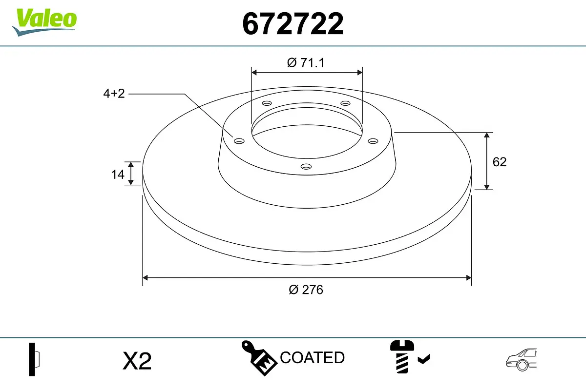 Bremsscheibe Hinterachse VALEO 672722