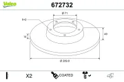 Bremsscheibe VALEO 672732