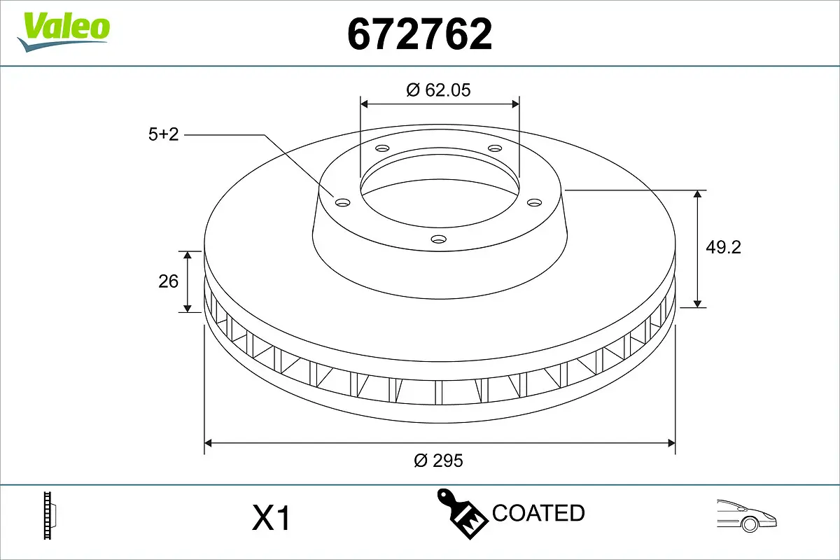 Bremsscheibe Vorderachse VALEO 672762
