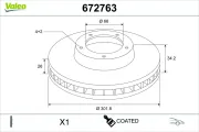 Bremsscheibe Vorderachse VALEO 672763