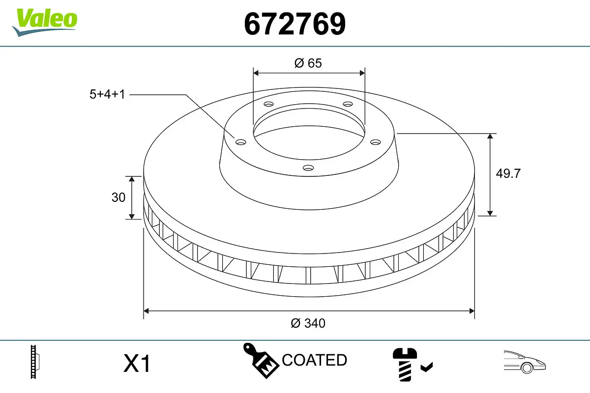 Bremsscheibe Vorderachse VALEO 672769