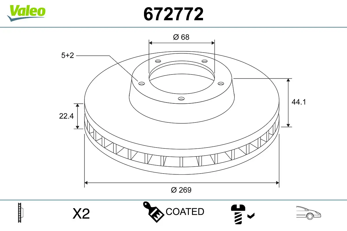 Bremsscheibe VALEO 672772