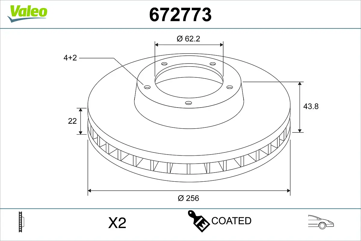 Bremsscheibe Vorderachse VALEO 672773