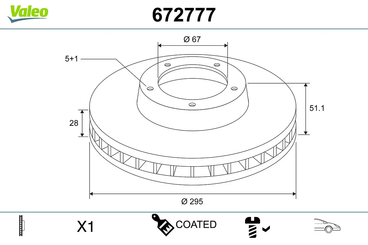 Bremsscheibe VALEO 672777