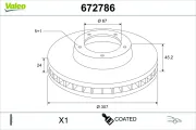 Bremsscheibe Vorderachse VALEO 672786