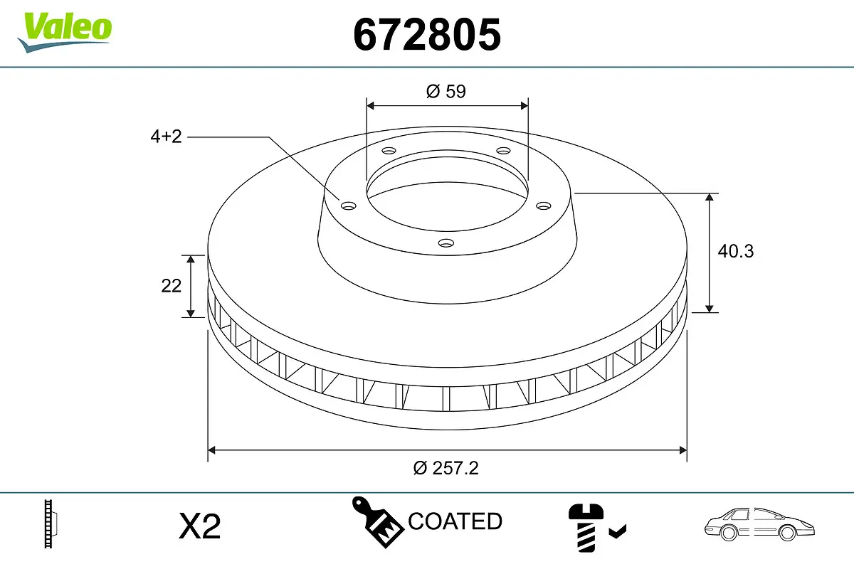 Bremsscheibe Vorderachse VALEO 672805