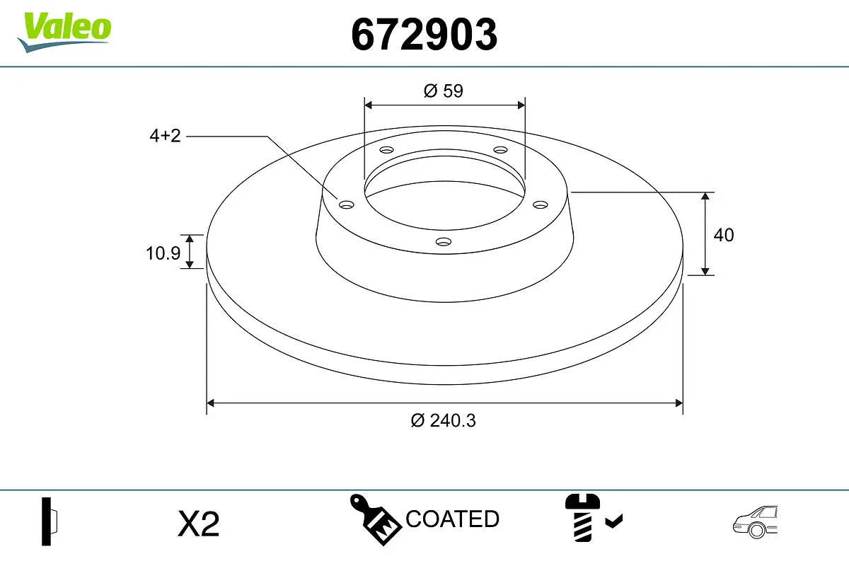 Bremsscheibe Hinterachse VALEO 672903