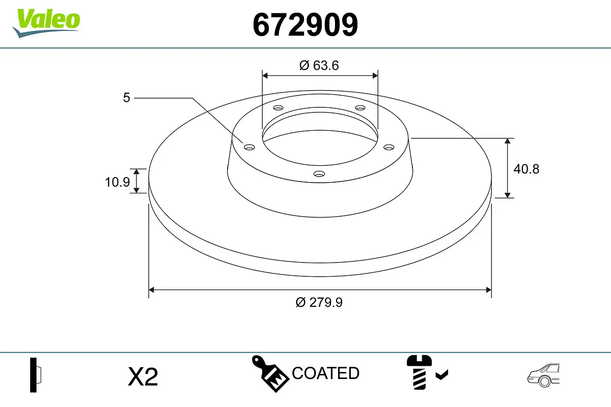 Bremsscheibe VALEO 672909