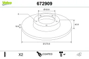 Bremsscheibe VALEO 672909