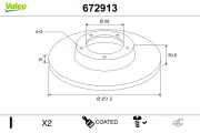 Bremsscheibe Hinterachse VALEO 672913