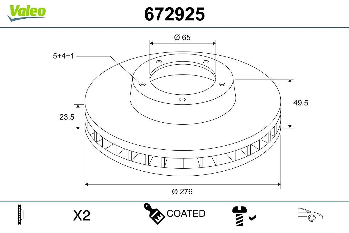 Bremsscheibe VALEO 672925