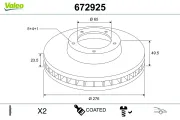 Bremsscheibe VALEO 672925